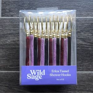 Elegant Gold Tassel Shower Curtain Hooks